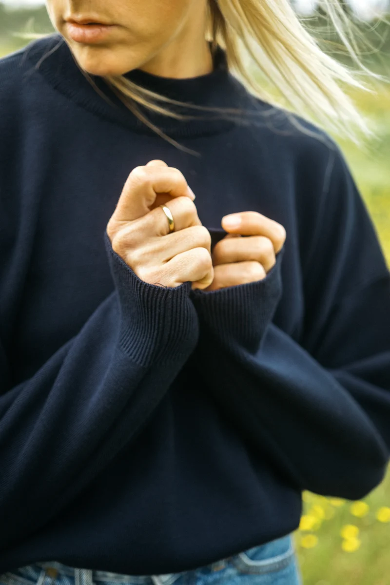 Full Milano Strickpullover Marina Navy