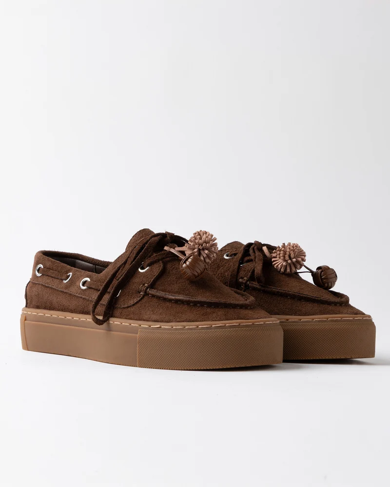 Chaussures bateau à plateforme Caletta