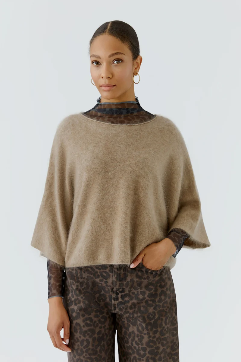 Pull court surdimensionné en cachemire brossé