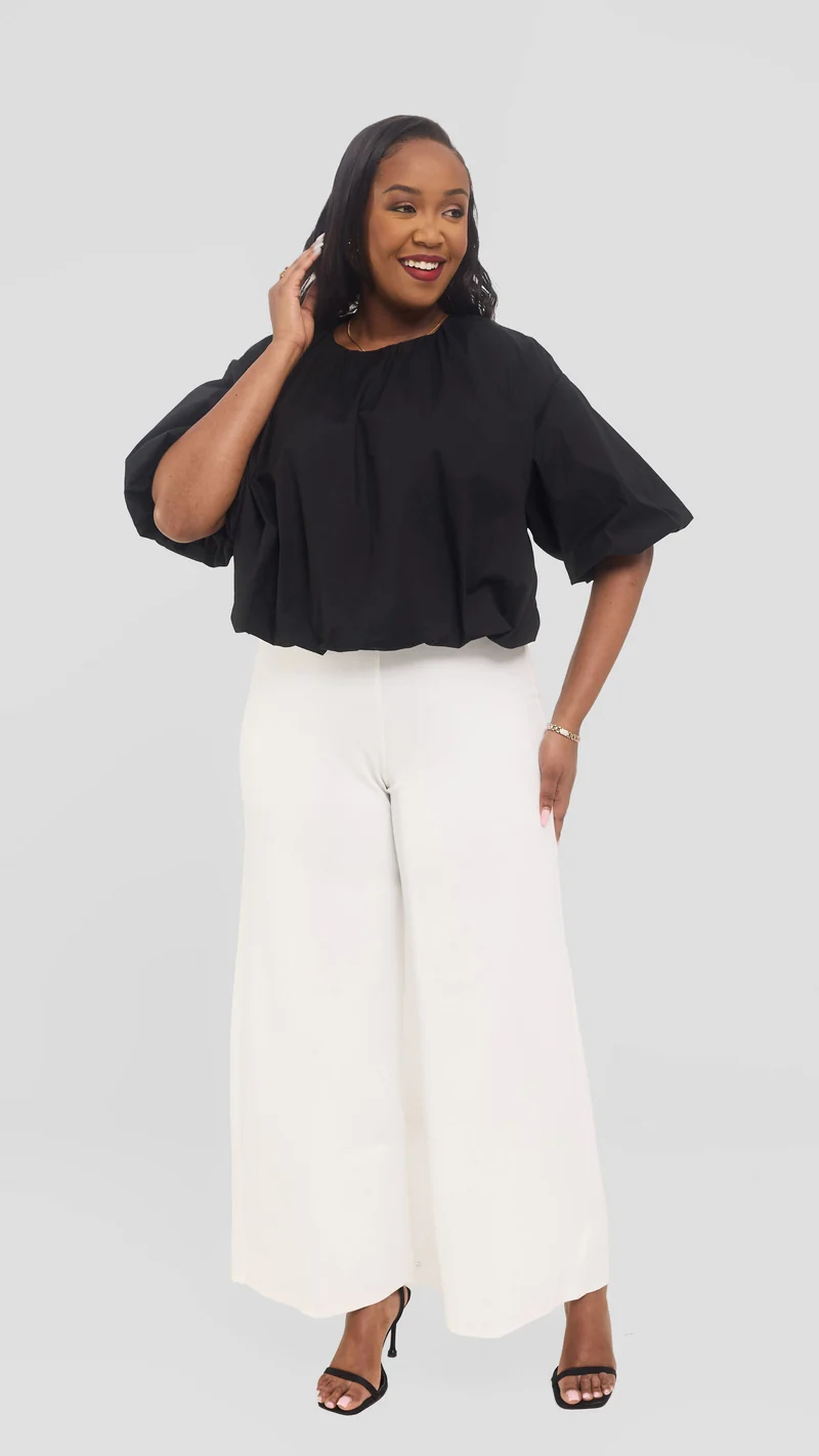 Safari by Vivo Wide Sleeve Top in Cotton - Black