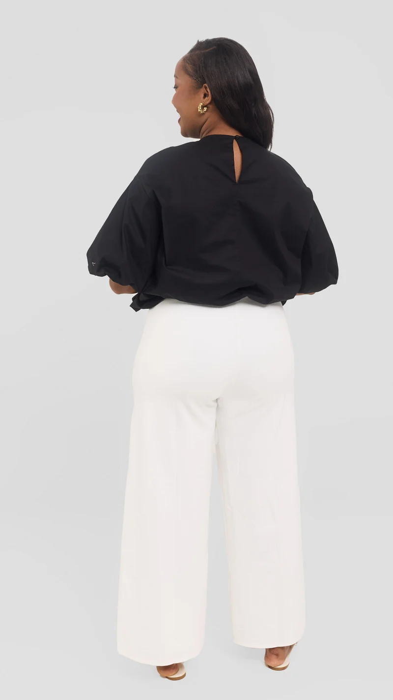 Safari by Vivo Wide Sleeve Top in Cotton - Black