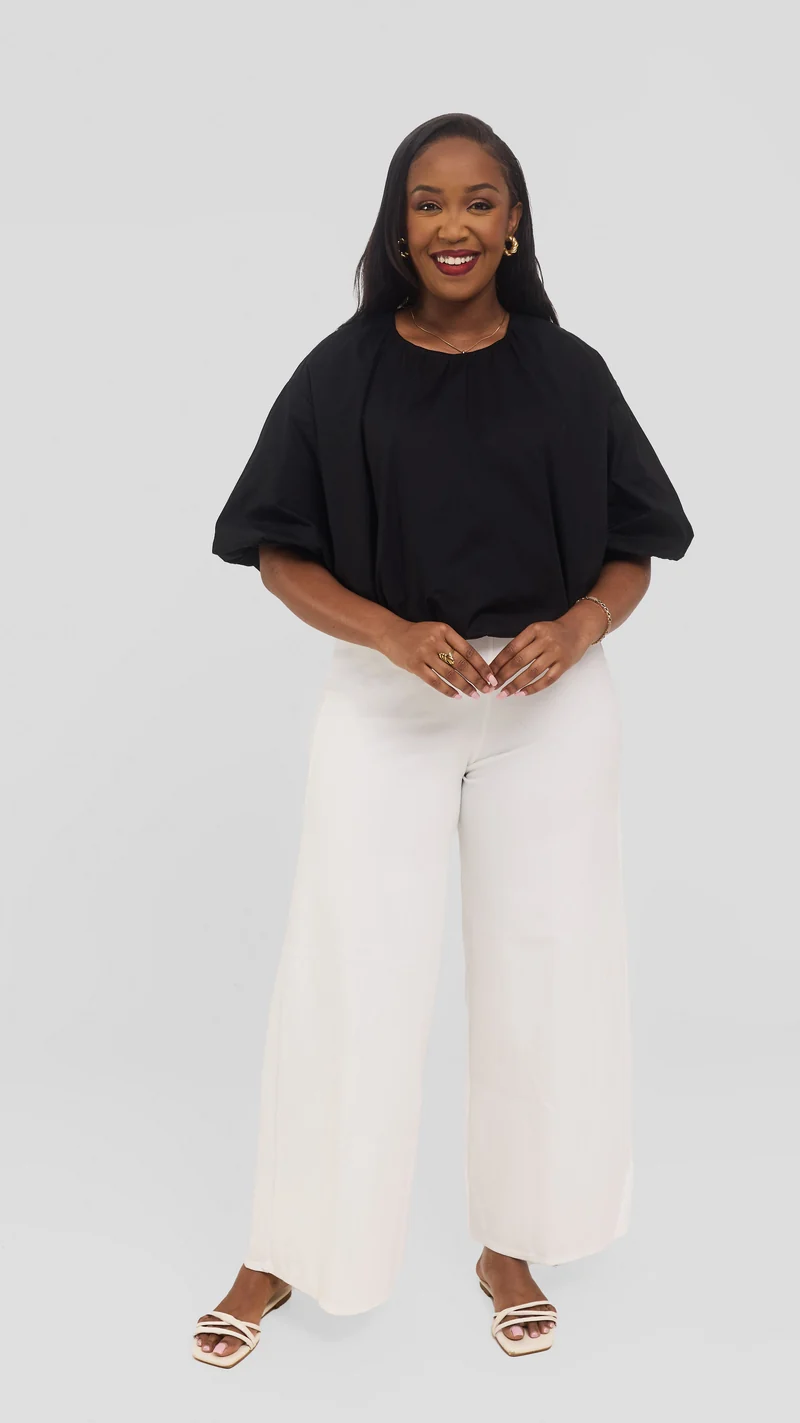 Safari by Vivo Wide Sleeve Top in Cotton - Black