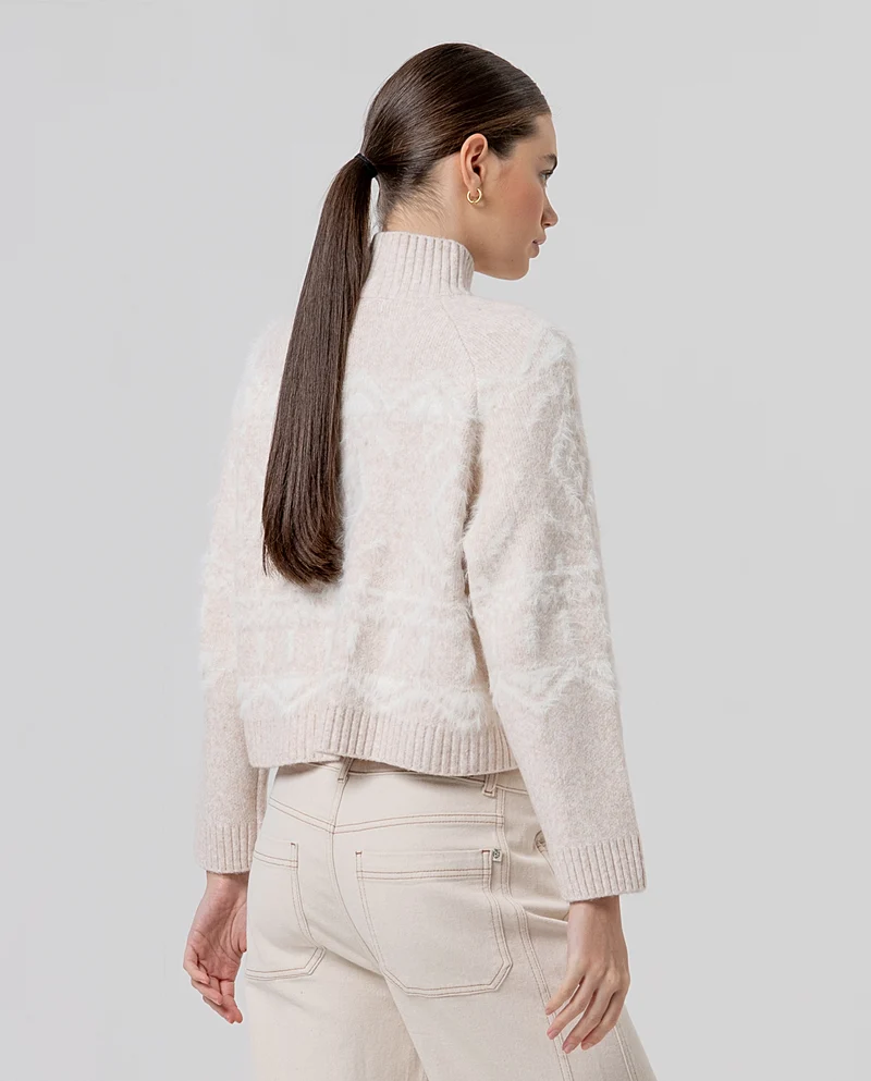 Cardigan en tricot à col cheminée