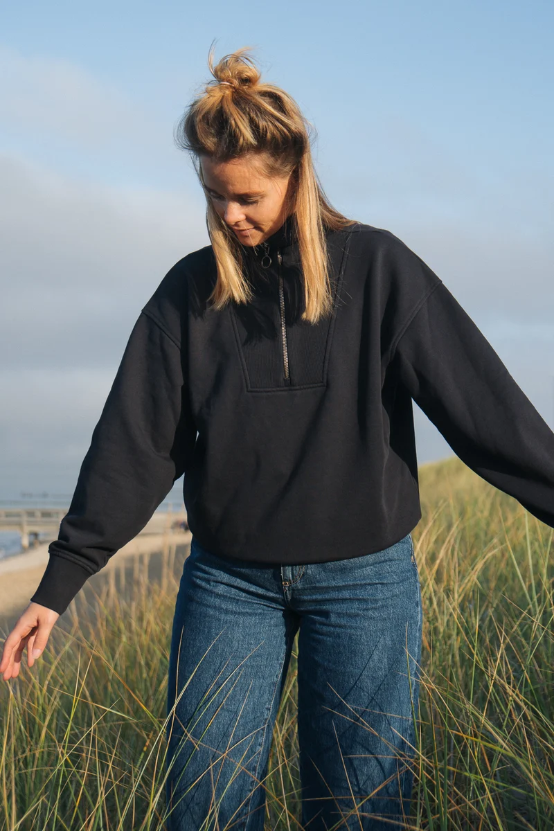 Half-Zip Sweater Brit Dunkelblau