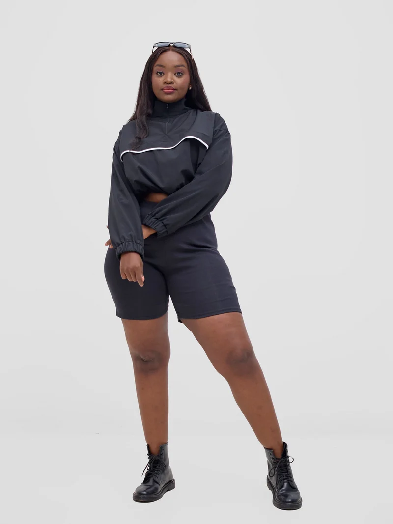 Zoya Vasha Midriff Jacket - Black / White Mesh