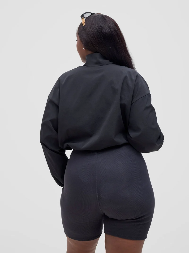Zoya Vasha Midriff Jacket - Black / White Mesh