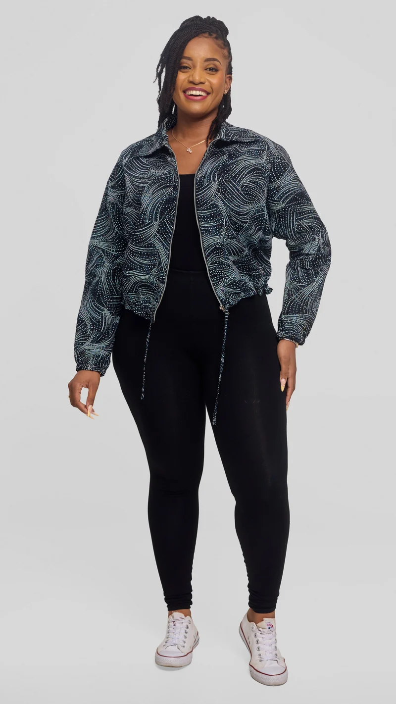 Safari by Vivo Zipped Jacket in Kitenge - Ombi Print