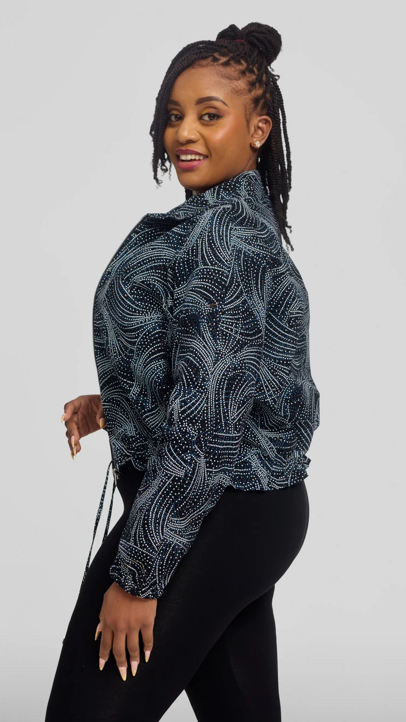 Safari by Vivo Zipped Jacket in Kitenge - Ombi Print