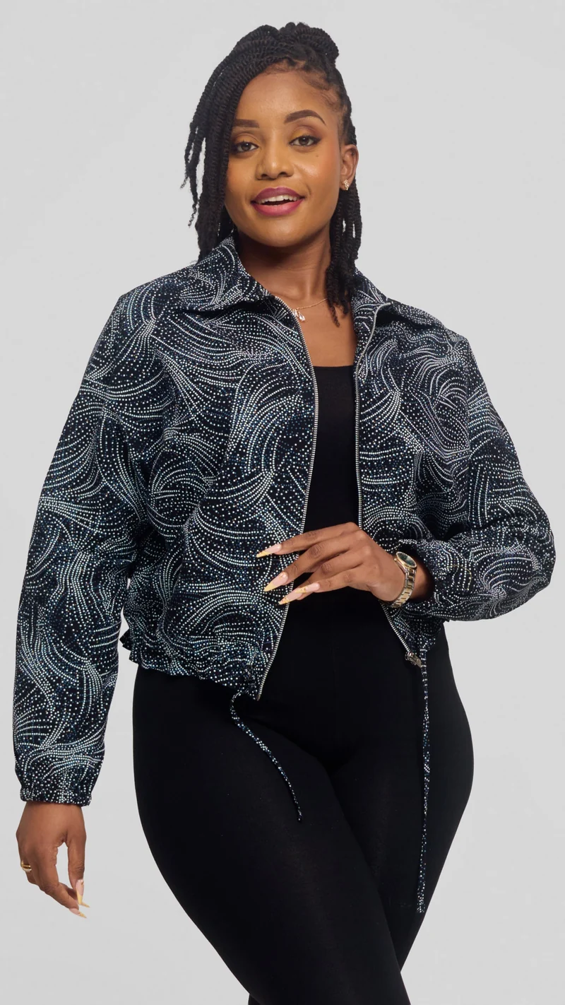 Safari by Vivo Zipped Jacket in Kitenge - Ombi Print
