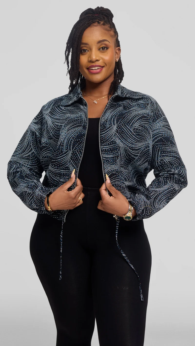 Safari by Vivo Zipped Jacket in Kitenge - Ombi Print