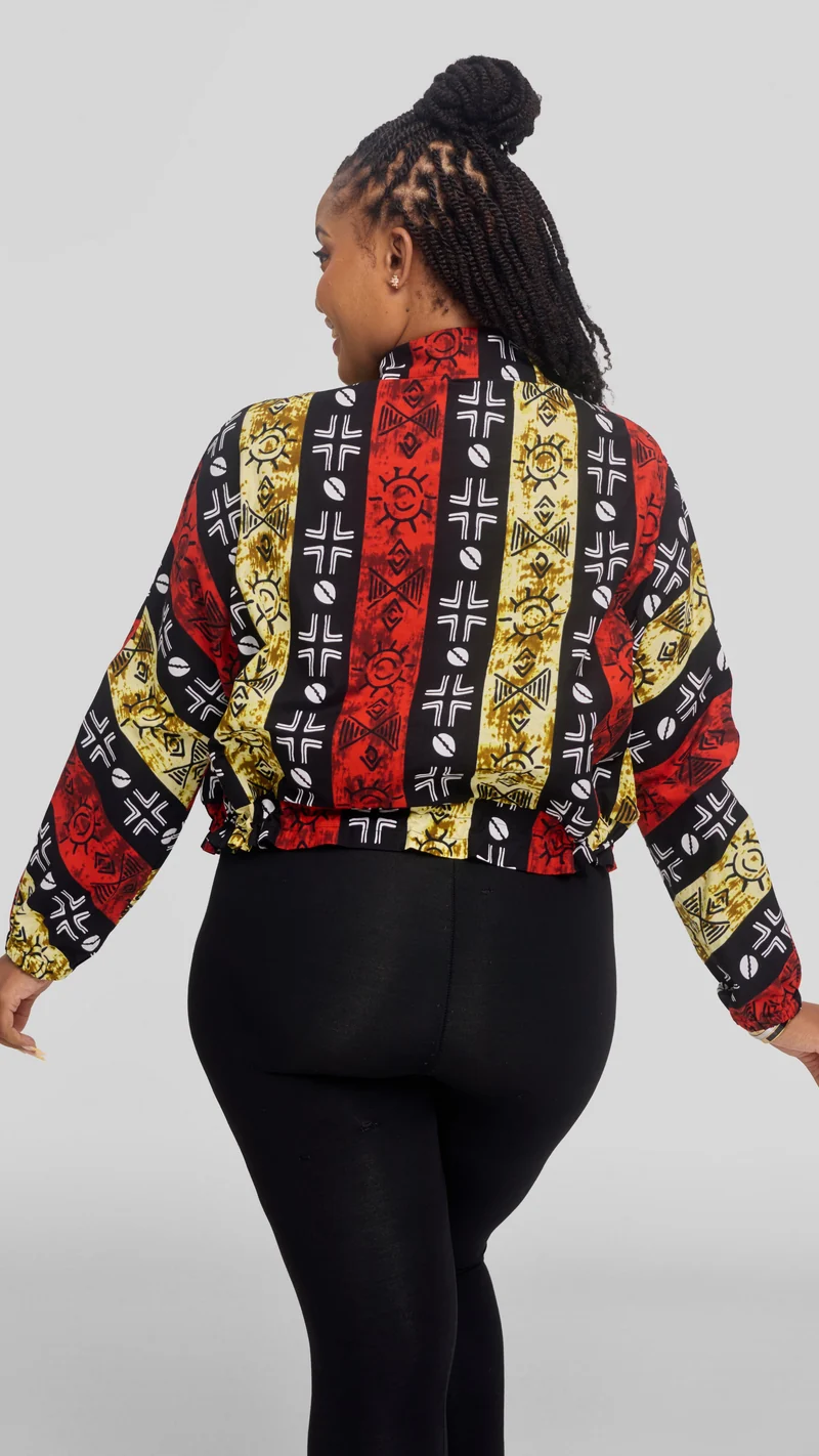 Safari by Vivo Zipped Jacket in Kitenge - Keya Print
