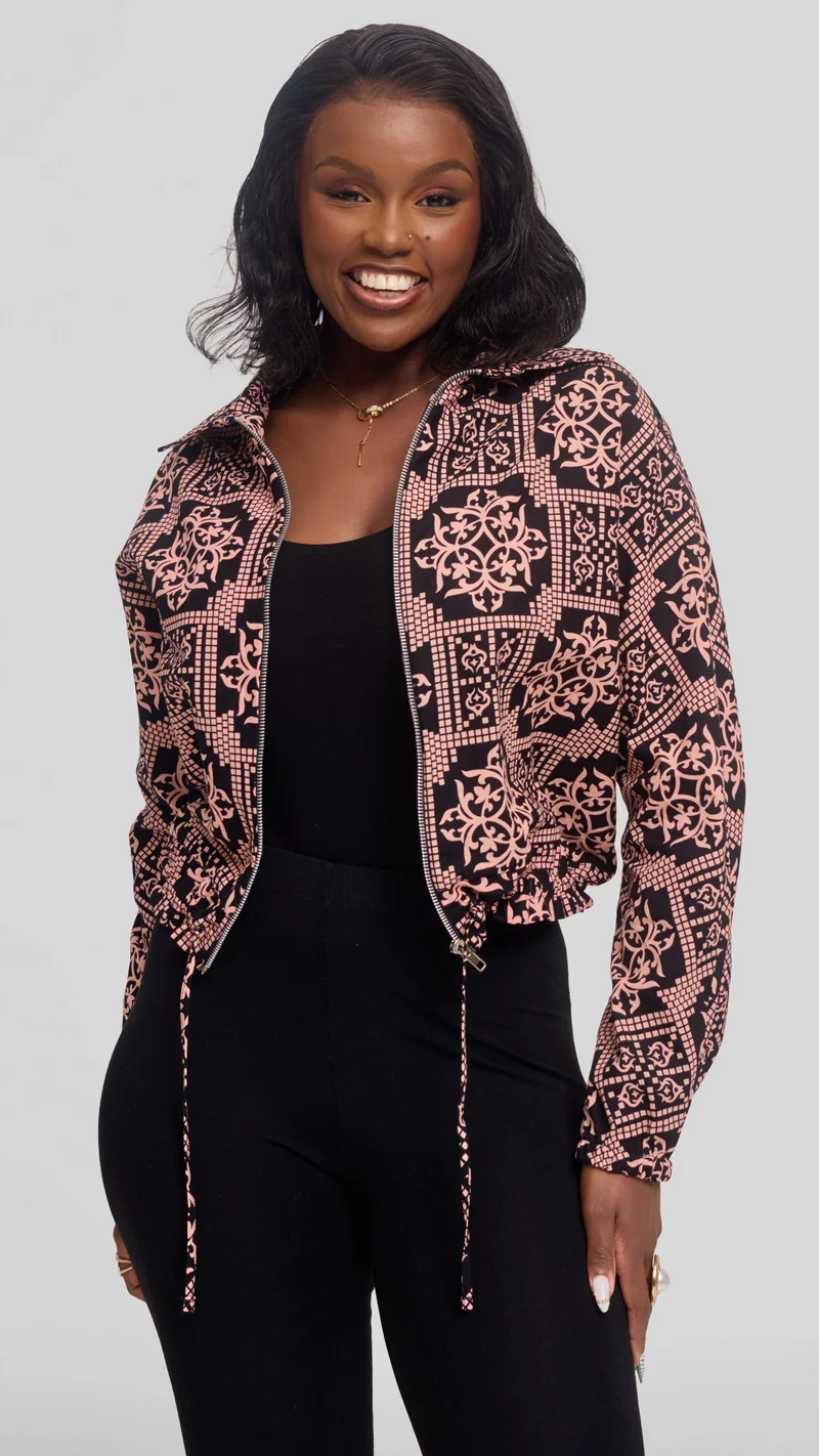 Safari by Vivo Zipped Jacket in Kitenge - Uhuru Print