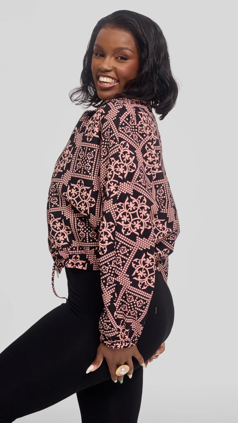 Safari by Vivo Zipped Jacket in Kitenge - Uhuru Print