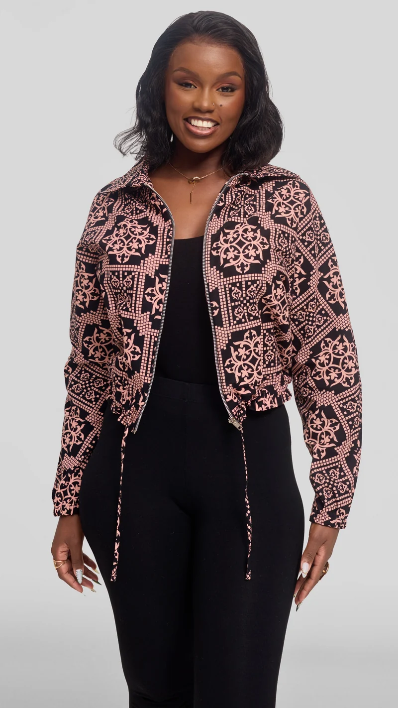 Safari by Vivo Zipped Jacket in Kitenge - Uhuru Print