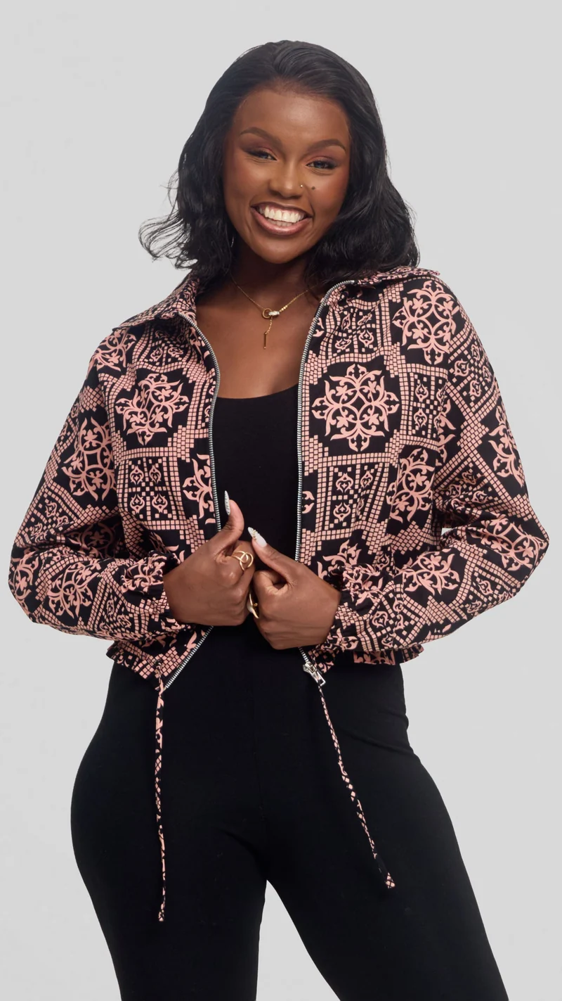 Safari by Vivo Zipped Jacket in Kitenge - Uhuru Print