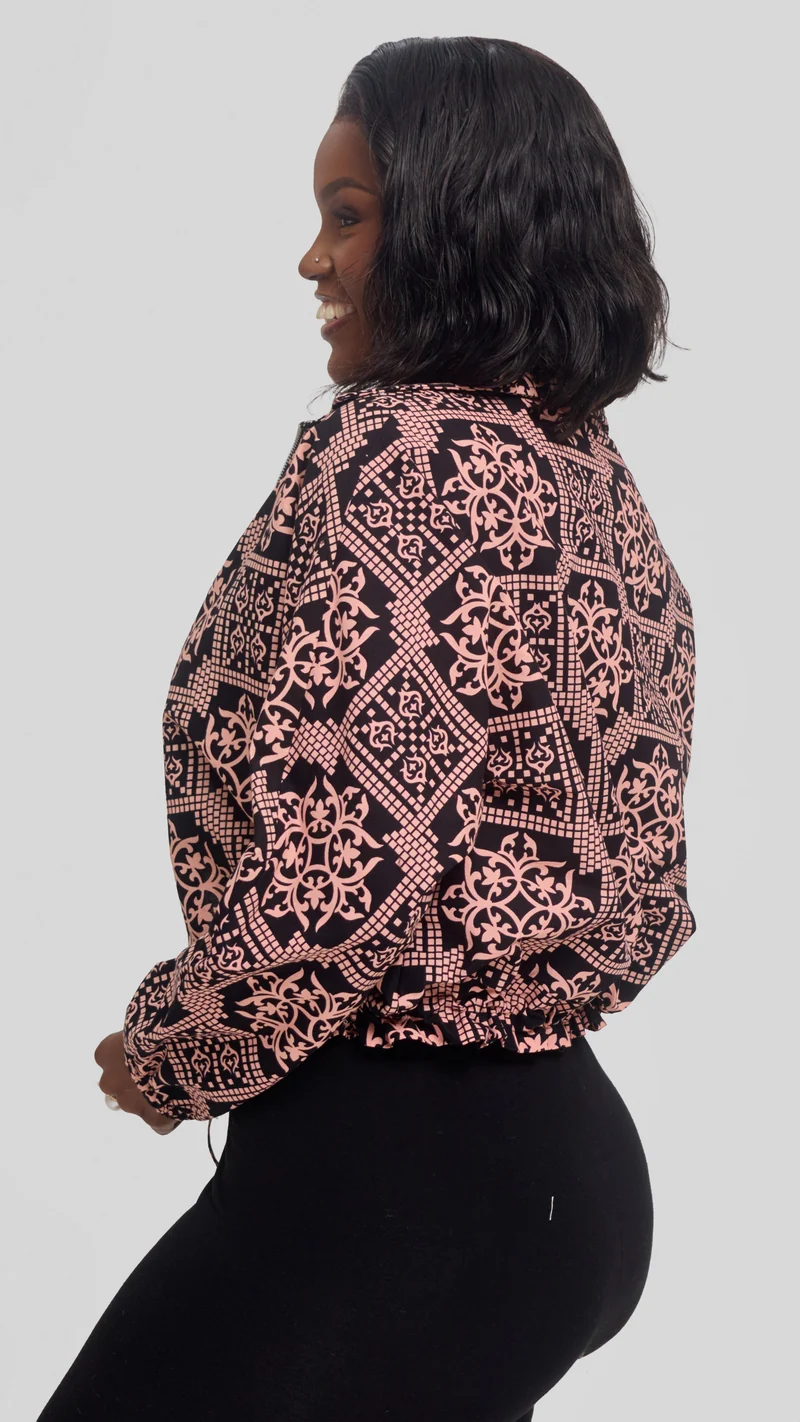 Safari by Vivo Zipped Jacket in Kitenge - Uhuru Print