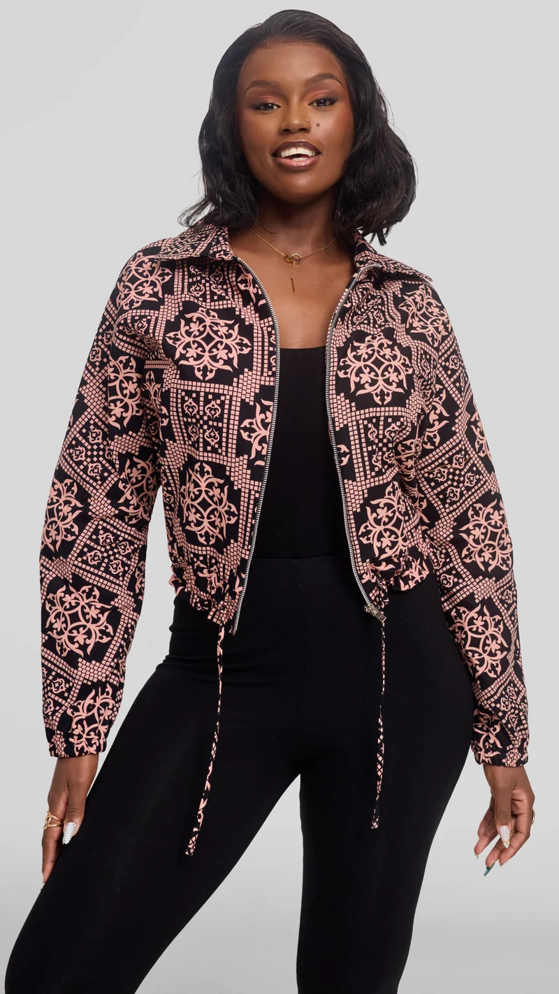 Safari by Vivo Zipped Jacket in Kitenge - Uhuru Print