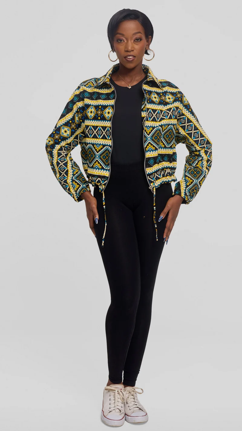 Safari by Vivo Zipped Jacket in Kitenge - Sanaa Print