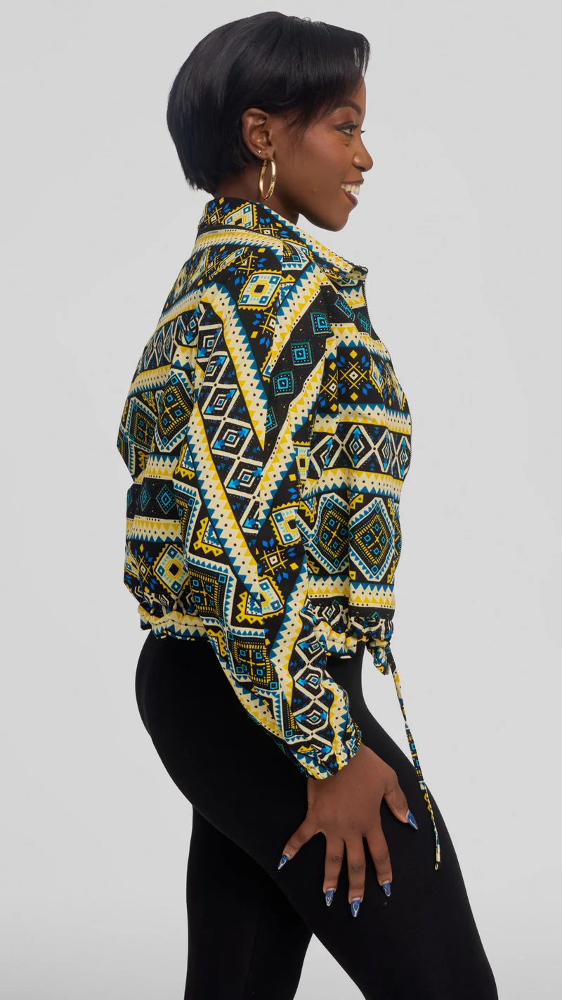 Safari by Vivo Zipped Jacket in Kitenge - Sanaa Print