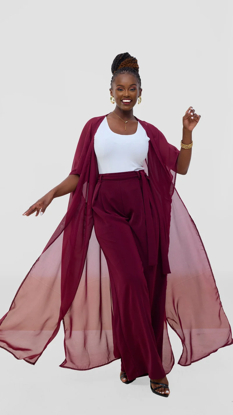 Poised Kimono Wear - Burgundy