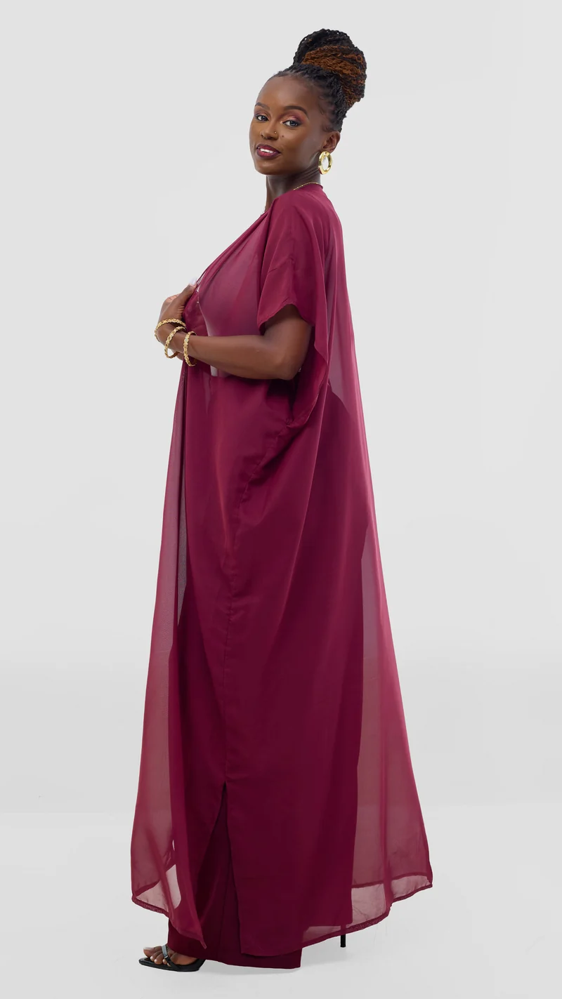 Poised Kimono Wear - Burgundy