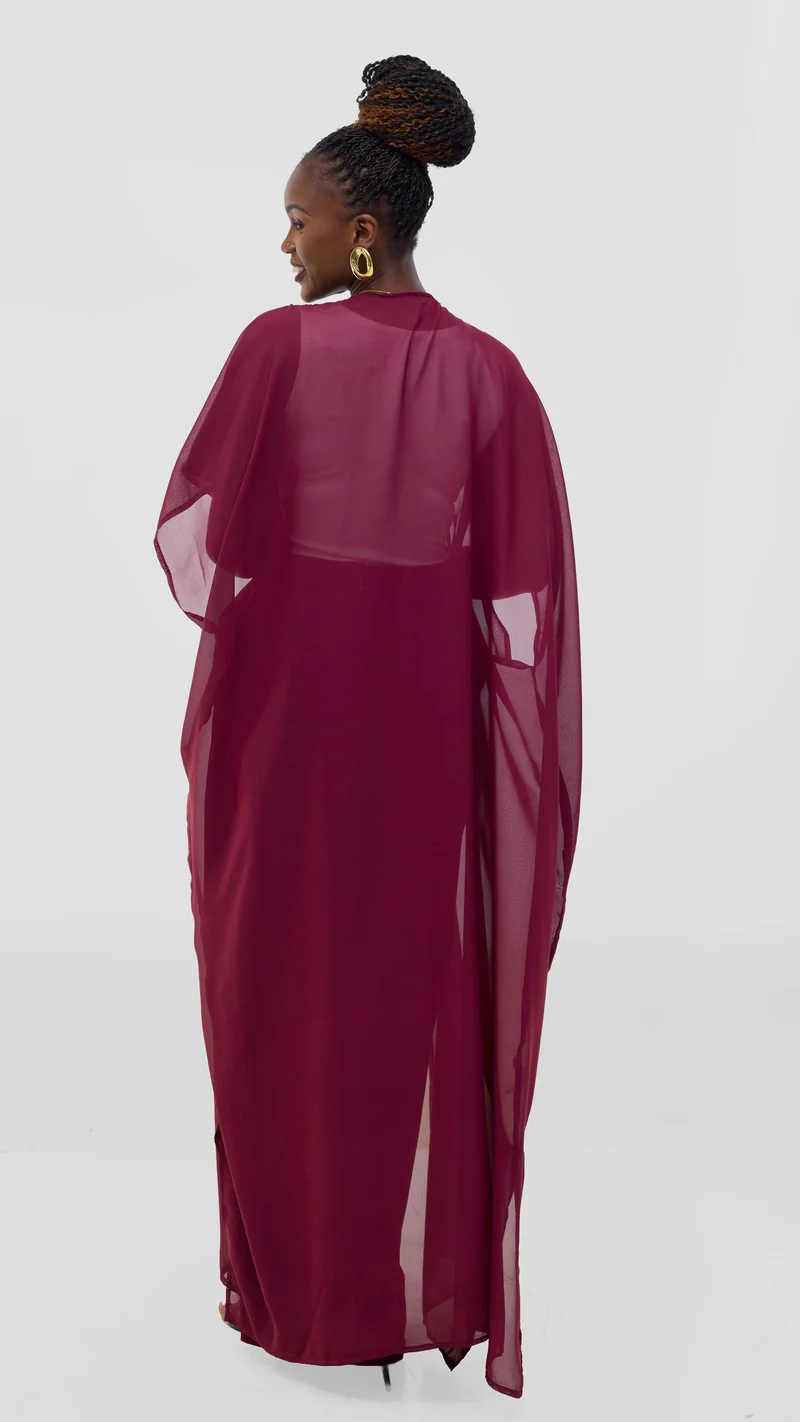 Poised Kimono Wear - Burgundy