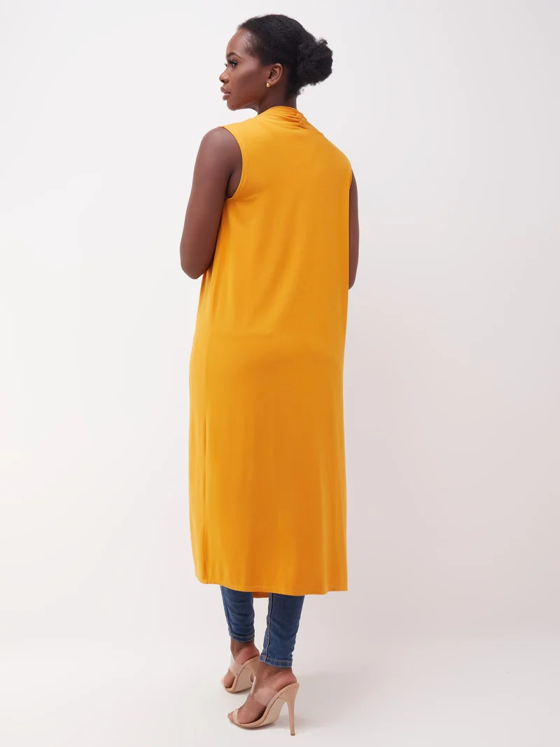 Vivo Basic Sleeveless Long Lily Waterfall - Mustard