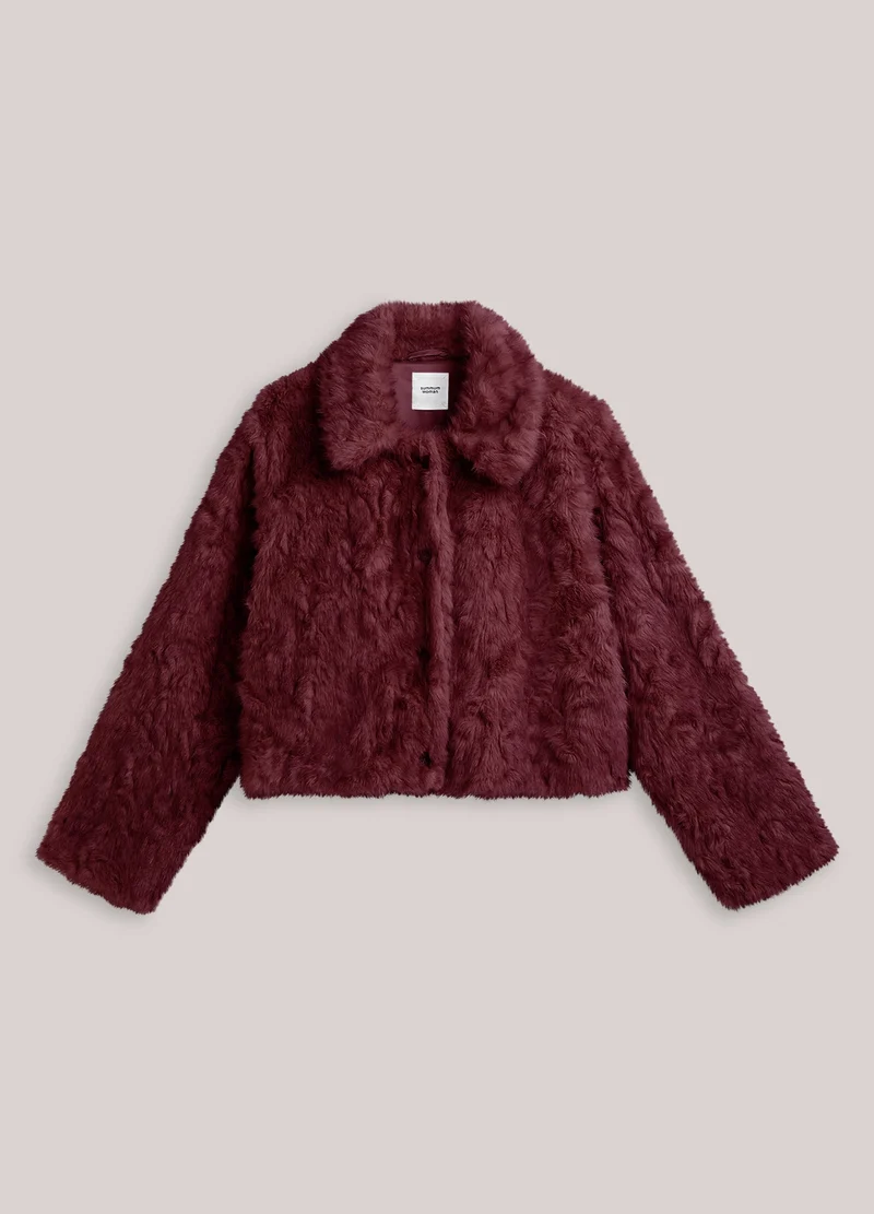Veste en fausse fourrure à col montant