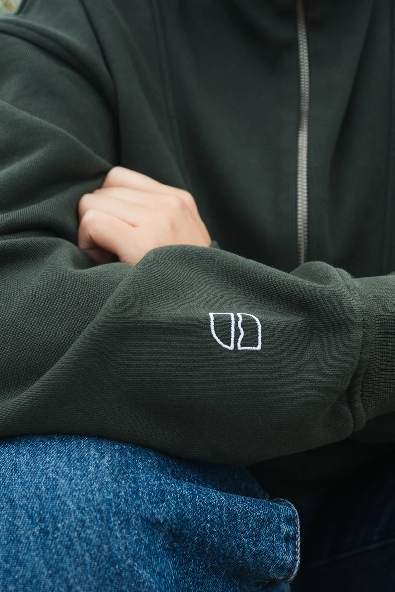 Half-Zip Sweater Brit Dunkelgrün