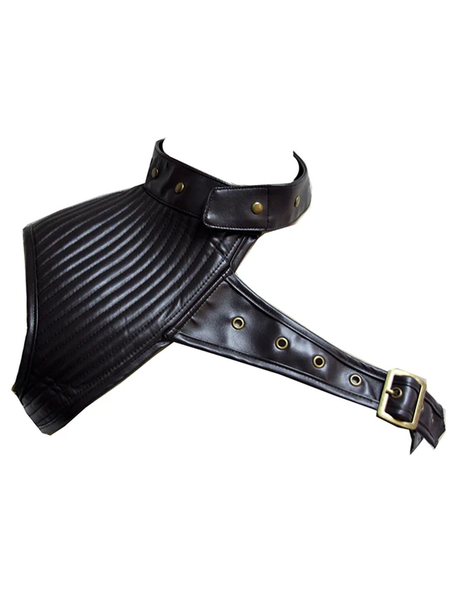 Steampunk Kostüm Zubehör PU Leder Eine Schulter Rüstung Pauldron