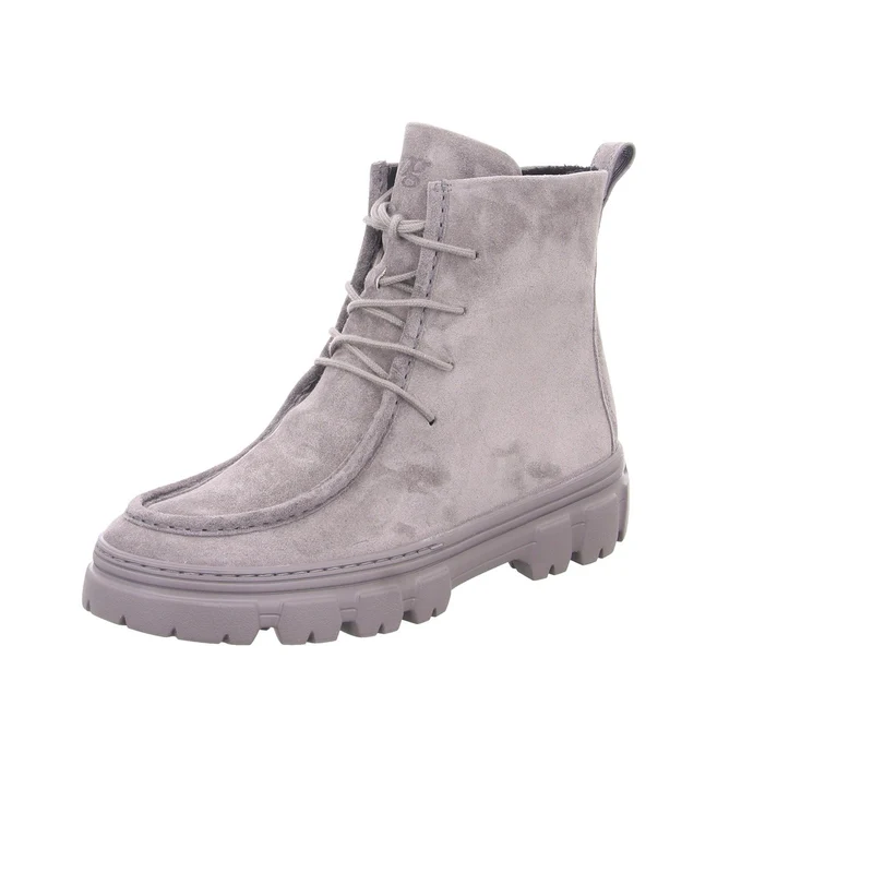 Paul Green Schnür-Stiefeletten Grau Veloursleder