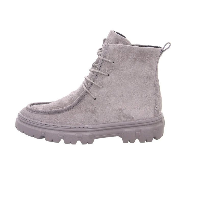 Paul Green Schnür-Stiefeletten Grau Veloursleder