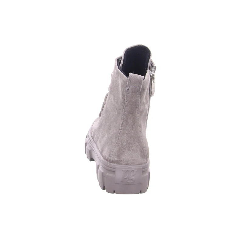 Paul Green Schnür-Stiefeletten Grau Veloursleder
