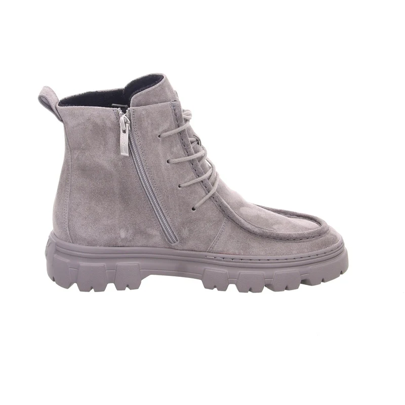 Paul Green Schnür-Stiefeletten Grau Veloursleder