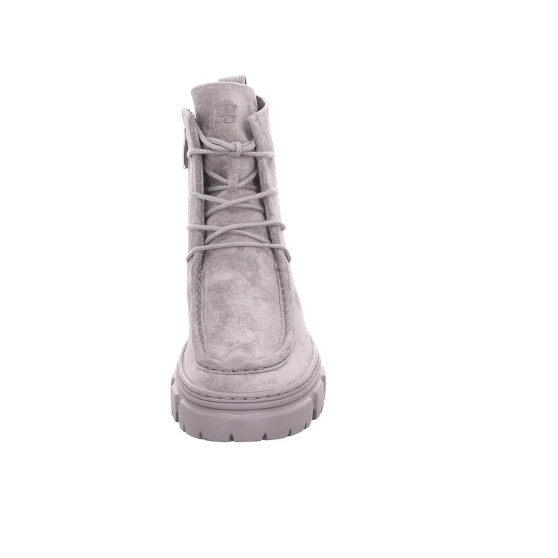 Paul Green Schnür-Stiefeletten Grau Veloursleder