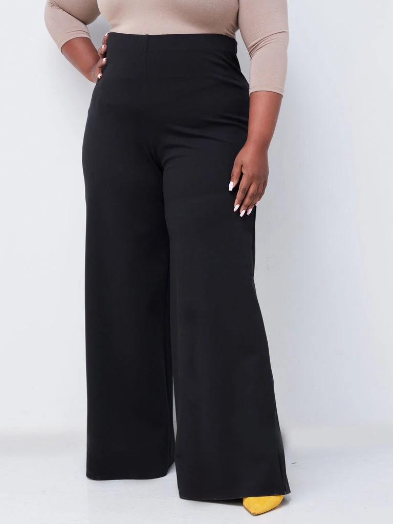 Vivo Upe Wide Leg Pants in Ponte - Black