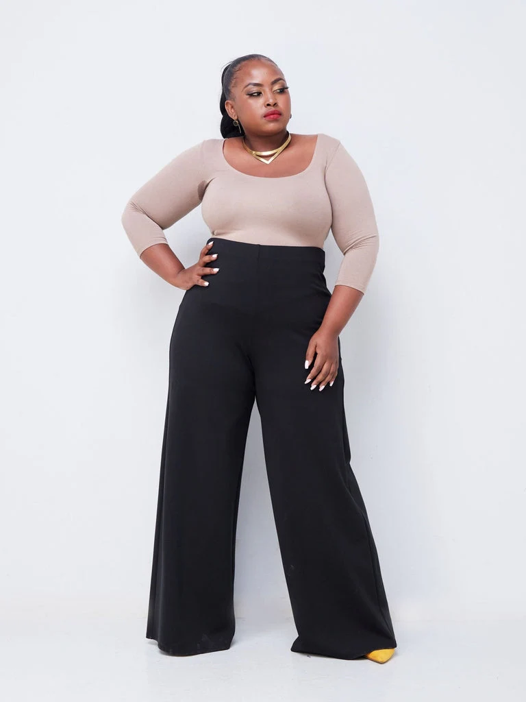 Vivo Upe Wide Leg Pants in Ponte - Black