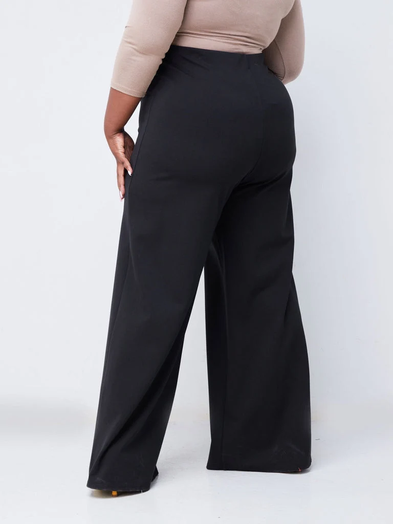 Vivo Upe Wide Leg Pants in Ponte - Black