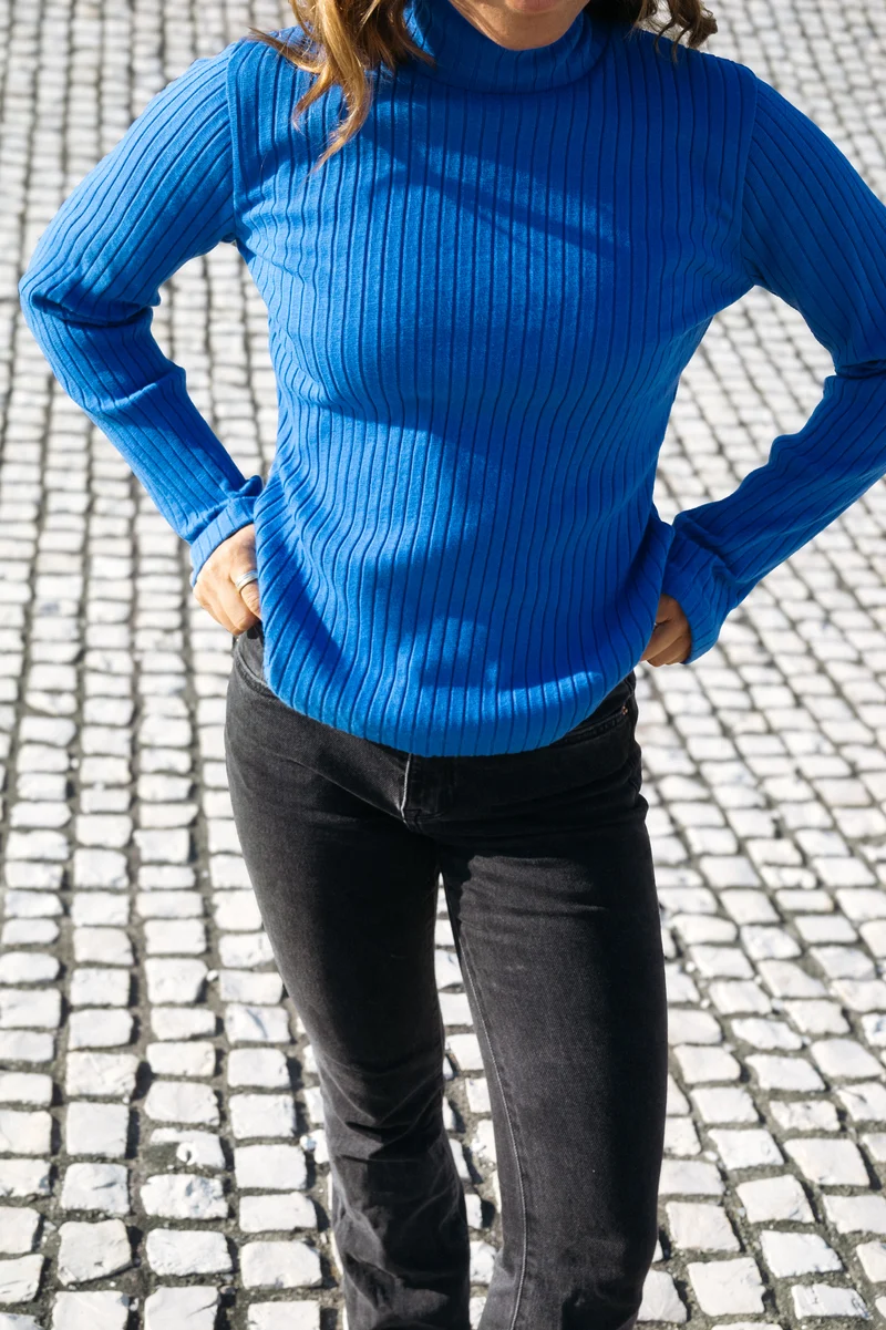 Rib Longsleeve Sofo Blau