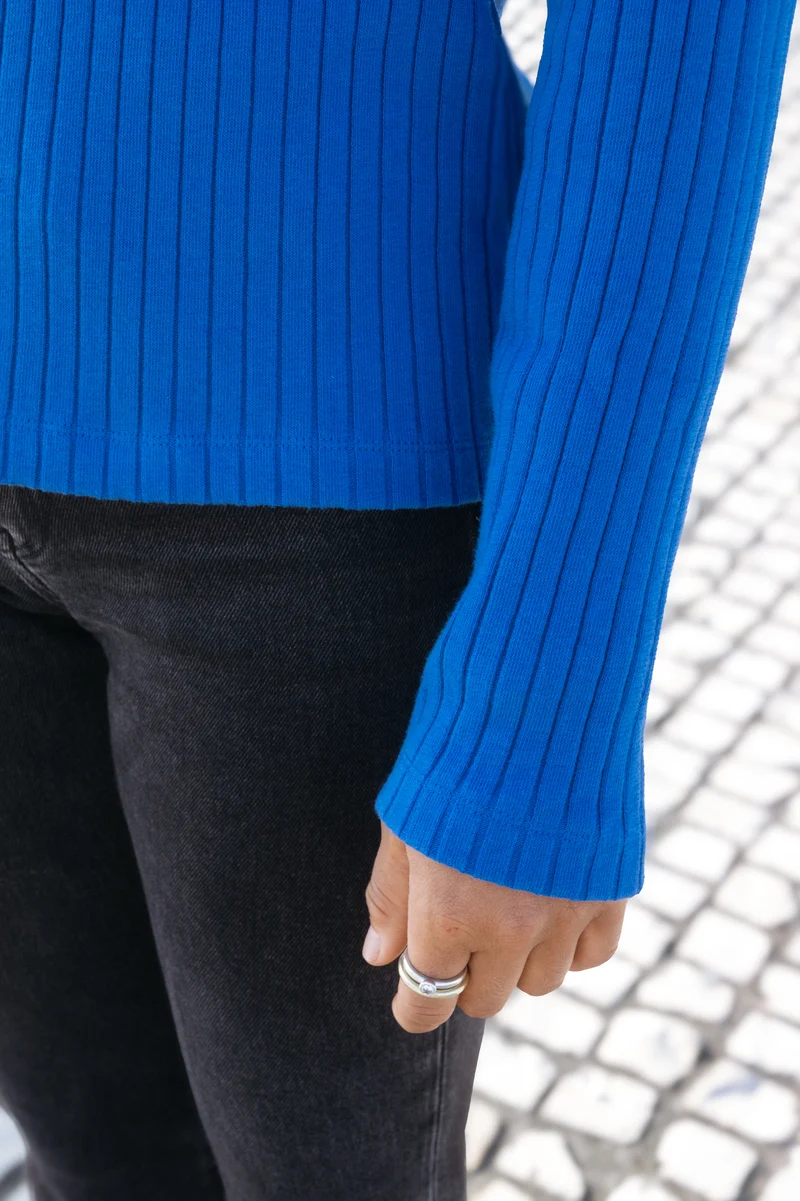 Rib Longsleeve Sofo Blau