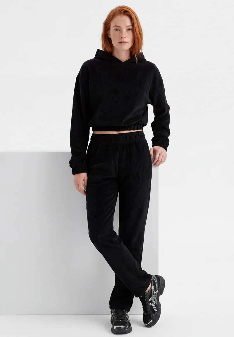 Cropped Cord-Hoodie aus Bio-Baumwolle