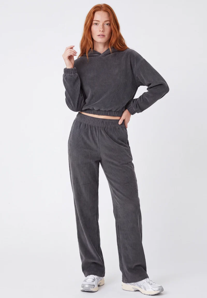 Cropped Cord-Hoodie aus Bio-Baumwolle
