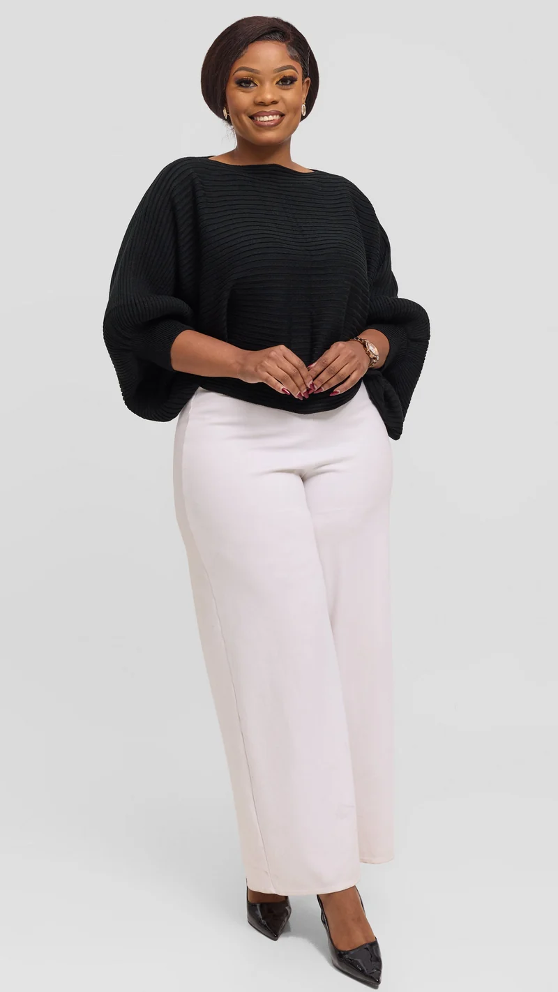 Vivo Balloon Sleeved Sweater - Black