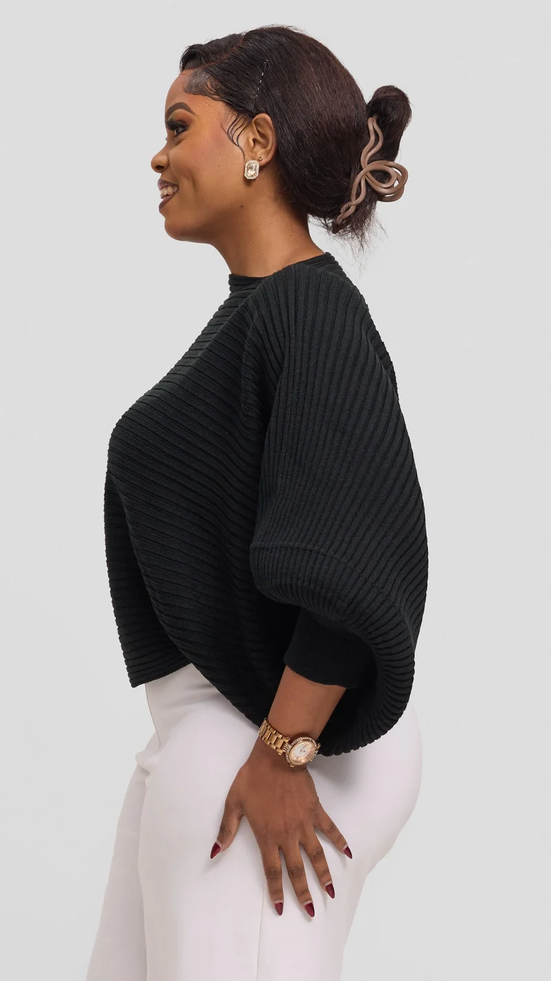 Vivo Balloon Sleeved Sweater - Black