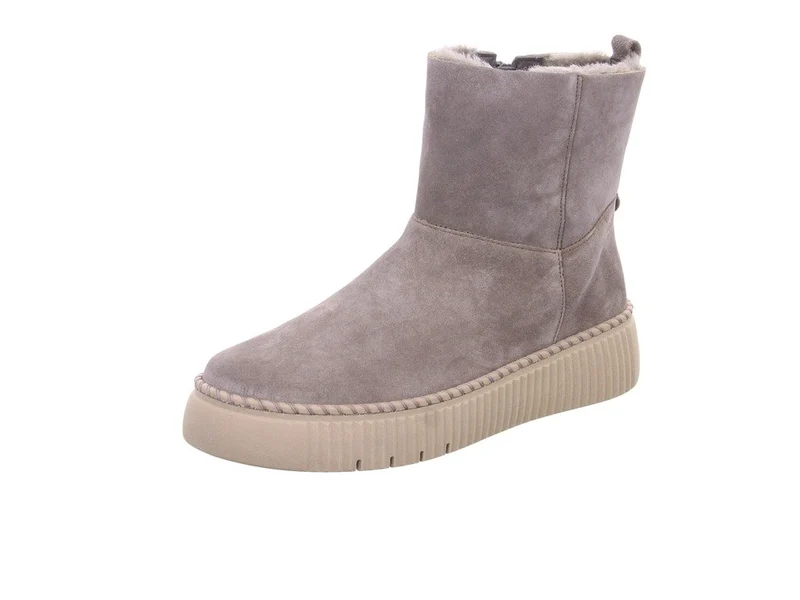 Damen Stiefelette mit Plateausohle in Taupe