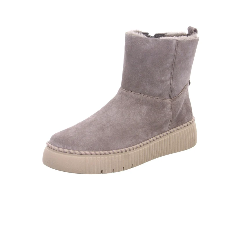 Damen Stiefelette mit Plateausohle in Taupe
