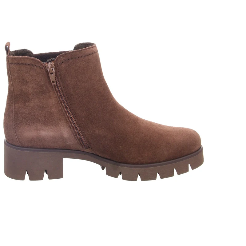Damen Chelsea-Stiefelette in Braun mit Blockabsatz