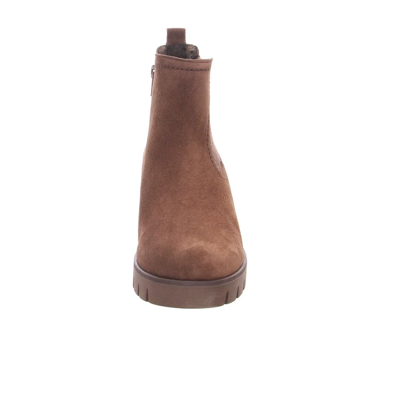 Damen Chelsea-Stiefelette in Braun mit Blockabsatz