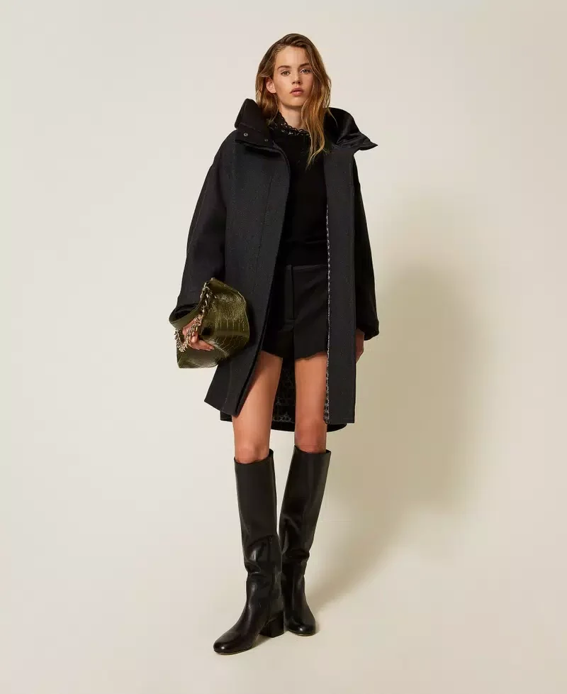 Ensemble pull et jupe midi avec dentelle