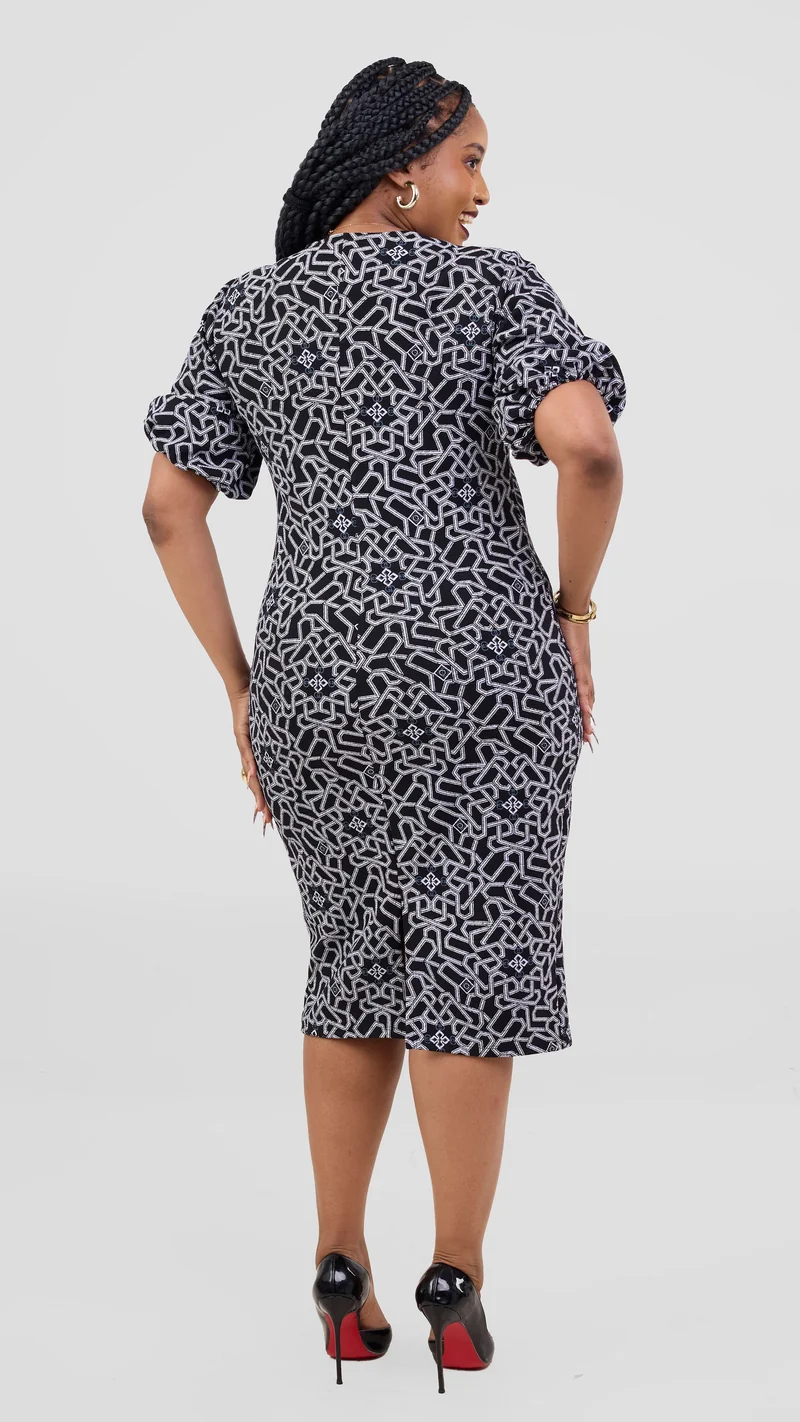 Lizola Averie Bodycon Dress - White / Black